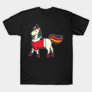 Funny Unicorn Lover Christmas Sweater Girl Gift T-Shirt